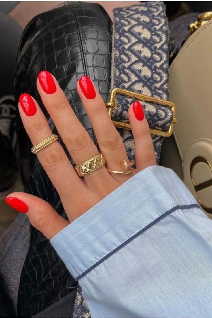 Short red deals nails